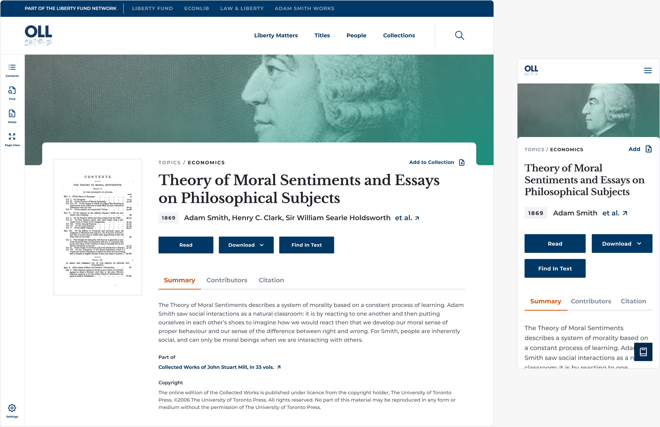 Online Library of Liberty: A modular page design built to adapt to every form of content across the Online Library of Liberty